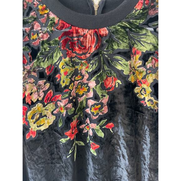 Free People Sweet Echoes Mini Dress twilight combo velour size medium - Picture 3 of 6